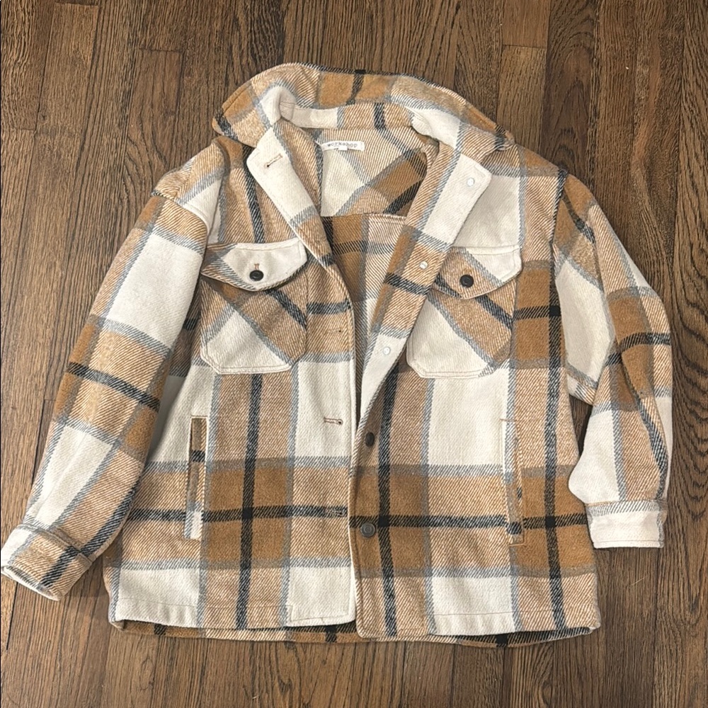 Plaid Tan and Cream Jacket